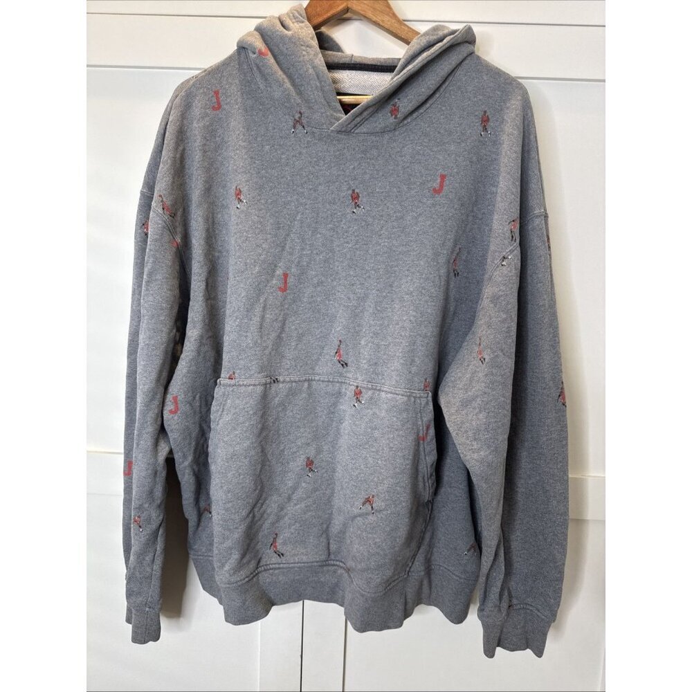 Gray Hoodie with Red Accents